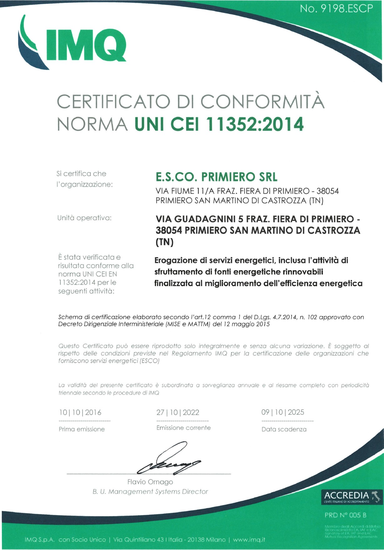 certificato IMQ